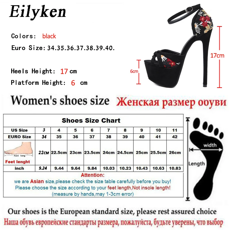 Eilyken/модные женские босоножки с вышивкой; туфли-лодочки; туфли для клубов вечеринок; женские Босоножки с открытым носком; тонкий каблук 16 см; коллекция года; сезон лето