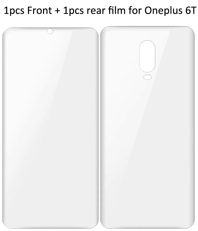 Imak Гидрогелевая пленка 3 III для Oneplus 7 Pro 6T 6 задняя Передняя Задняя Защитная Прозрачная Олеофобная пленка - Цвет: 1xfront 1xback