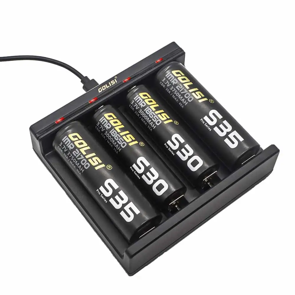 Golisi иглы I4 батарея Smart зарядки для 18650 20700 21700 26650 18350 USB зарядное устройство s