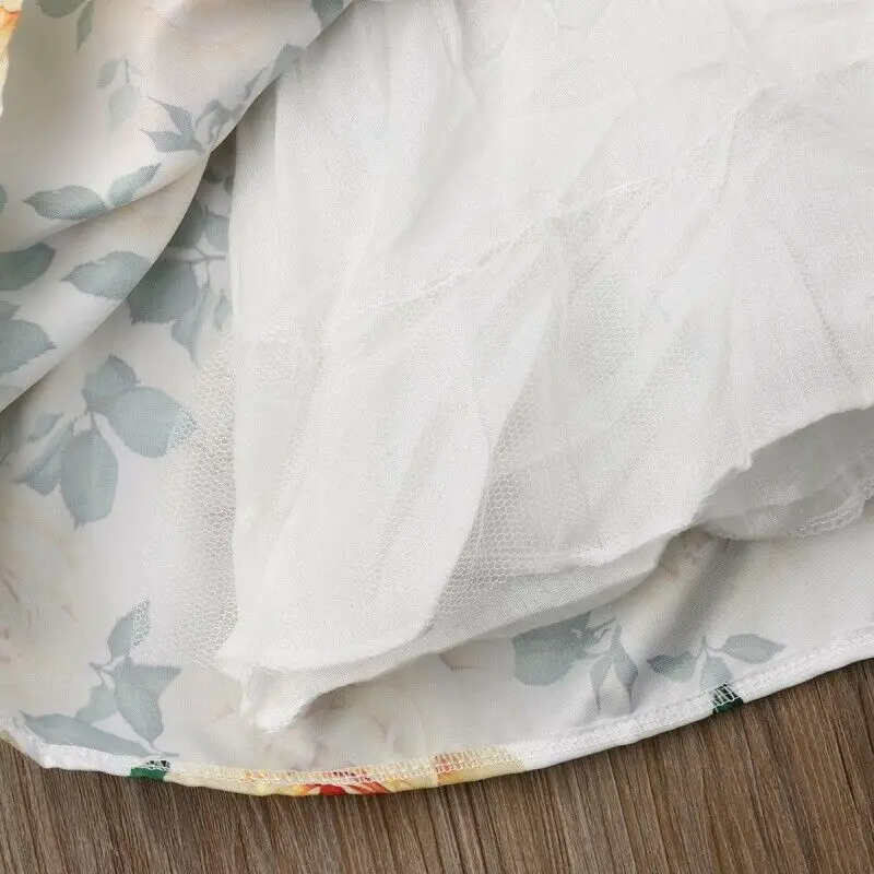 2019 Детская летняя одежда для младенцев детей девочек официальное Цветочное