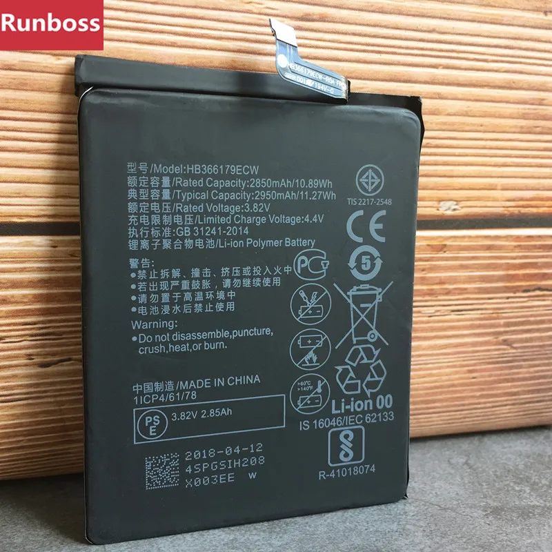 Аккумулятор для Huawei HB366179ECW 2950 мАч Nova 2 Nova2 искусственная задняя фотография