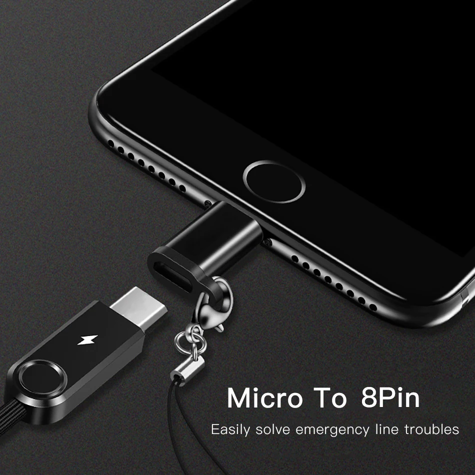 ACCEZZ OTG адаптер Micro USB на 8 Pin Освещение для iphone X XS MAX XR 7 8 6S 6 Plus телефон синхронизация данных зарядное устройство конвертер разъем