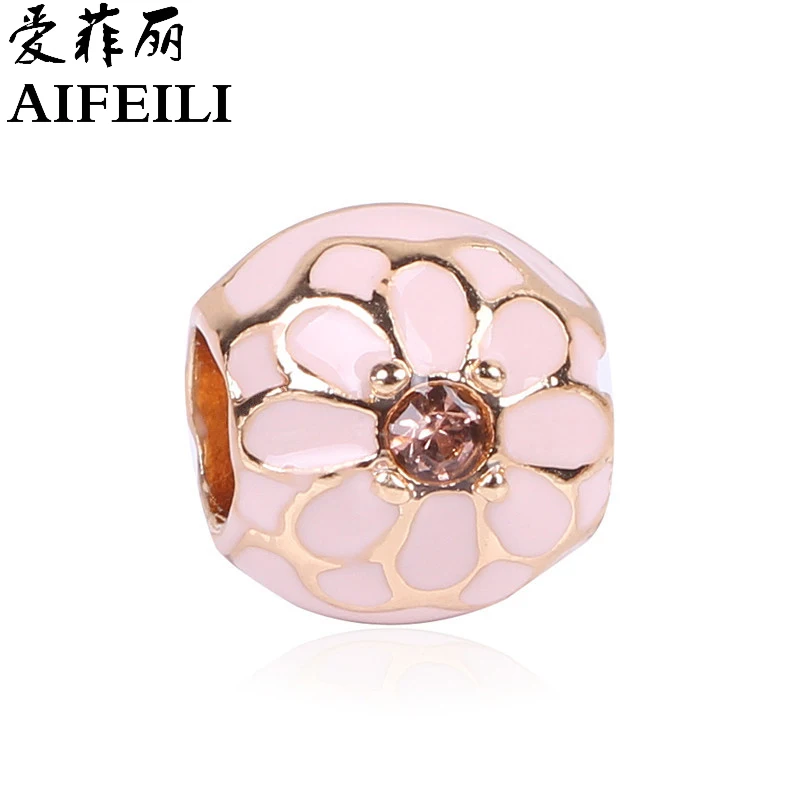 AIFEILI новинка бесплатная доставка серебряный цвет бусы шарм Европейское серебро