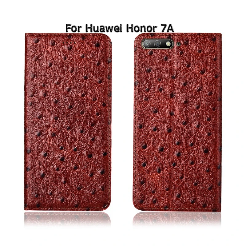 Чехол с текстурой страуса для huawei Honor 7 7i 7A 7X Pro Prime, чехол с откидной подставкой и отделениями для карт, чехол для телефона из натуральной кожи