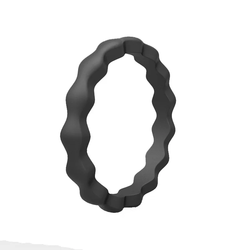 Fashion 3mm Thin Wave Silicone Ring Sports Hypoallergenic Crossfit Flexible 10 colors Rubber Finger 4 5 6 7 8 9 Size | Украшения и