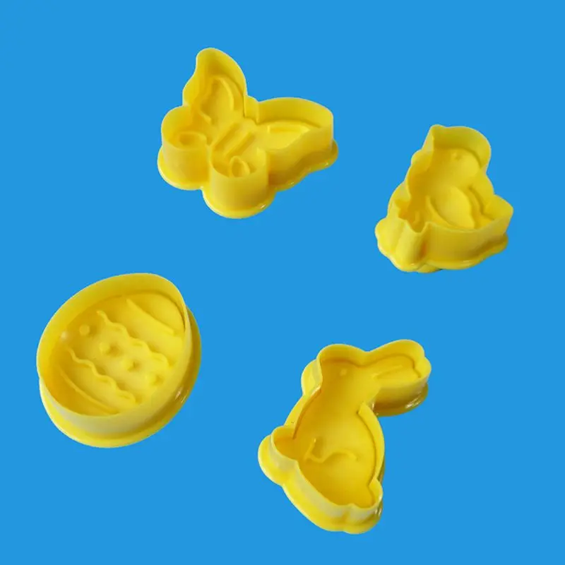 4 шт./компл. Пластик пасхальные 3D брюки для малышей с рисунками зайчика, Форма Fondant(сахарная) печенья резец плунжера Кухня печенья штамп кондитерских формы торт Decorati