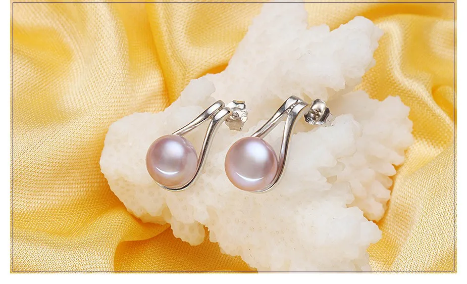 HENGSHENG 8-9mm natural freshwater pearls earrings stud earrings for women gift fine fashion cc jewelry cpe008