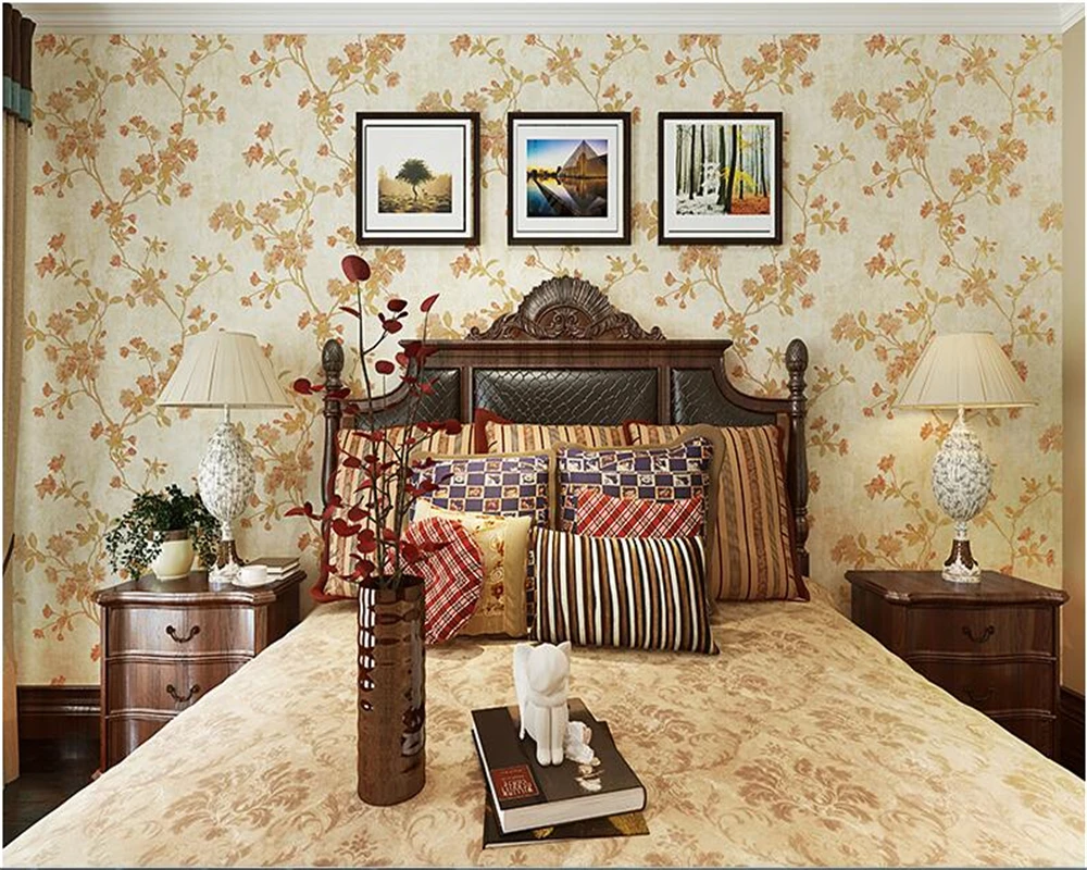 

beibehang American country 3D stereo pastoral non woven fabric living room bedroom TV sofa background papel de parede wallpaper