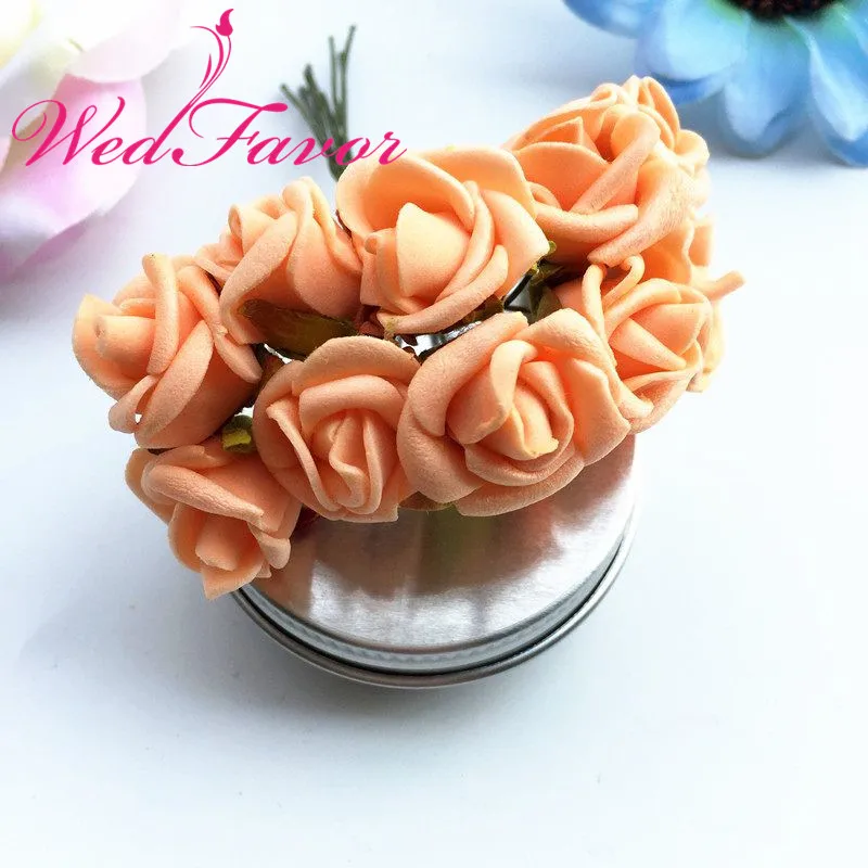WedFavor 100 шт. 2 см искусственные мини EVA Пена розы букет цветы для конфет коробка