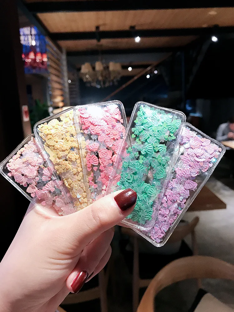 Корейские прозрачные заколки для волос с зыбучим песком милые девочек простые