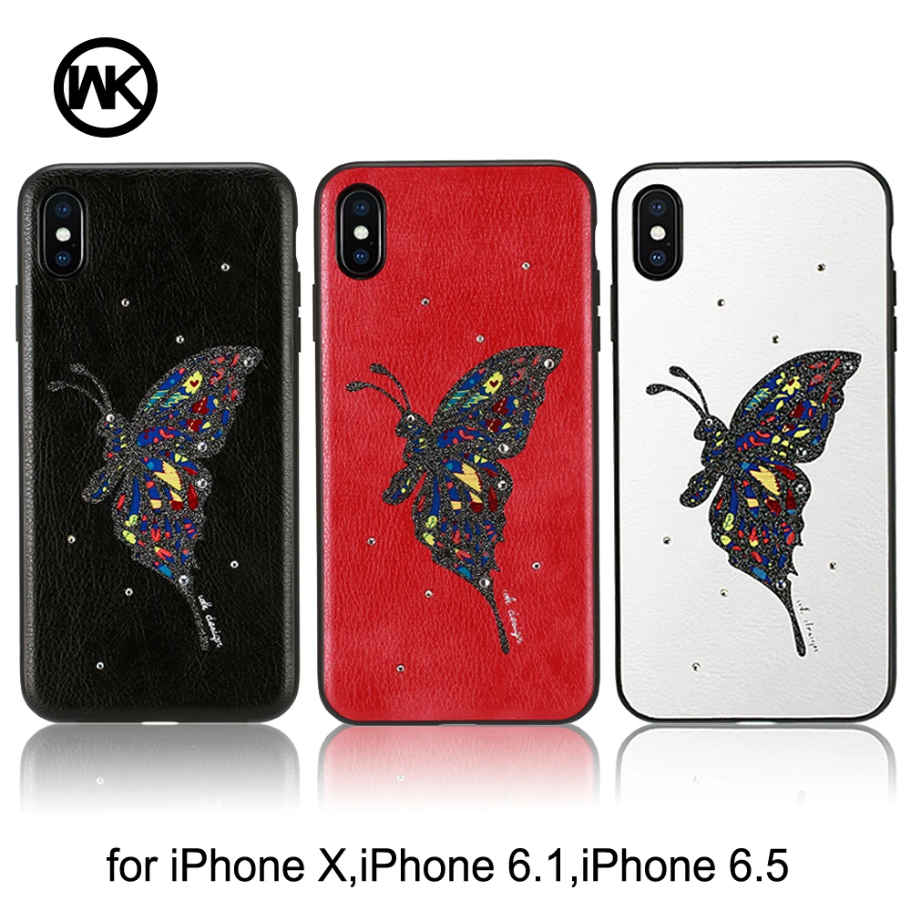 Дизайн WK чехол для телефона iPhone X роскошный защитный с рисунком бабочки XS Max XR |