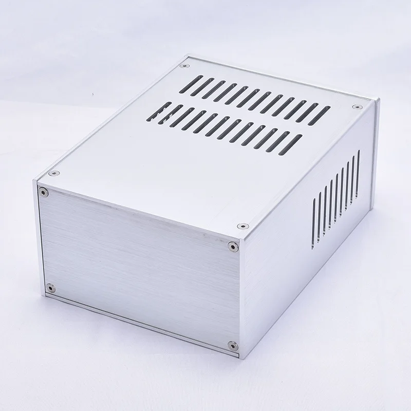 KYYSLB DIY 168 мм* 100 мм* 229 мм чехол усилителя для домашнего аудио полностью алюминиевый усилитель шасси серебро 1610 многоцелевой корпус