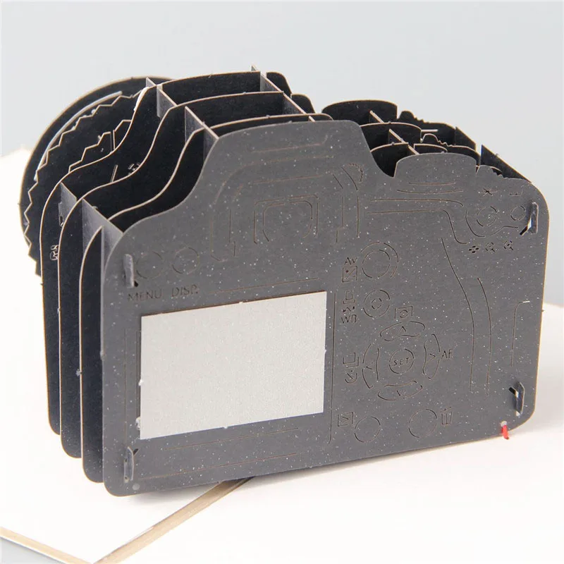 3D лазерная резка ручная резьба черная камера бумажные приглашения открытки