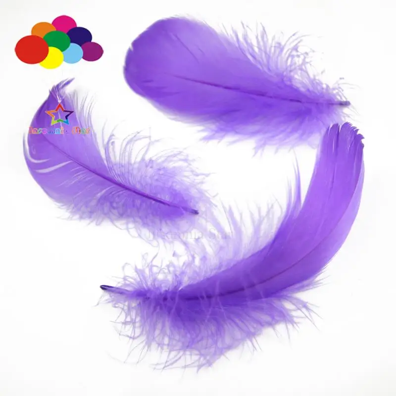 Purple Diy 100 шт./партия, белое гусиное перо 4-7 см, 1-2 дюйма, реквизит для сцены, Ловец снов, Карнавальная маска для украшения головы - Цвет: Purple