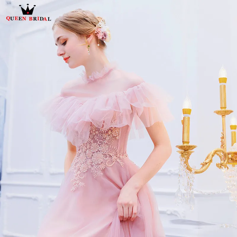 Сексуальное ТРАПЕЦИЕВИДНОЕ розовое Тюлевое кружевное элегантное вечернее