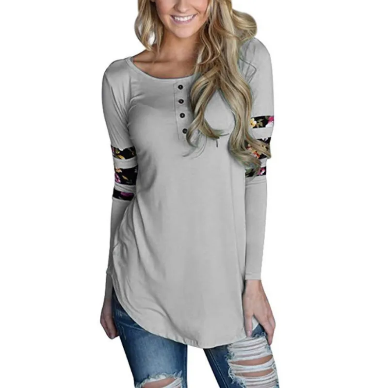 Новинка 2018 года весенние женские топы Повседневная Уличная футболка с длинным