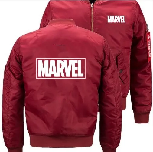 Модная летная куртка Marvel зимние утепленные мужские куртки на молнии