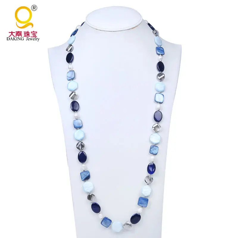 Уникальное ожерелье из дисков овальной квадратной шестиугольной раковины с бисером множественных геометрических форм, ручная работа, пляжные украшения для костюма