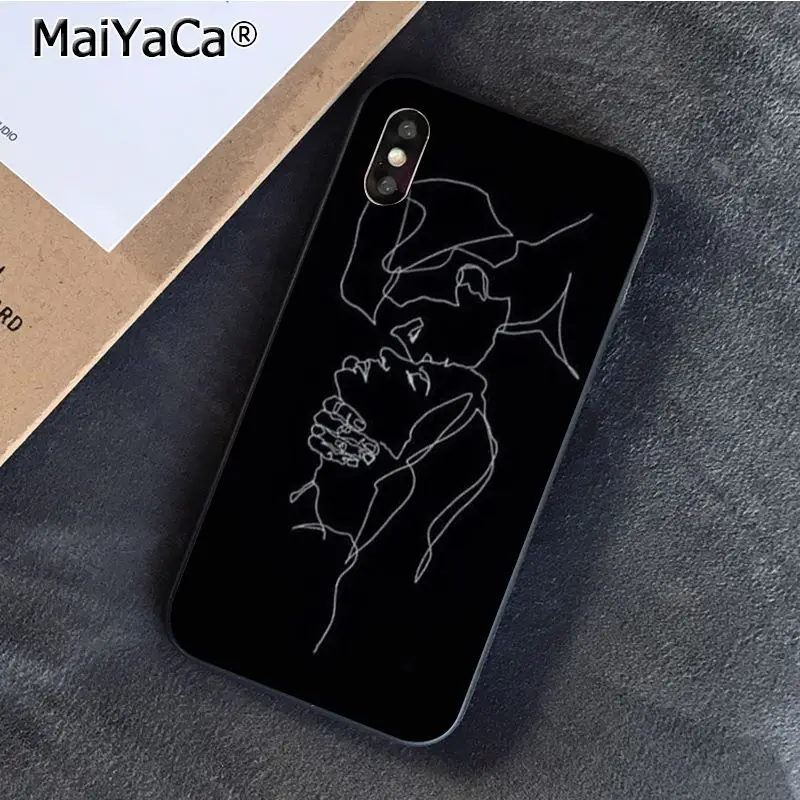 MaiYaCa Minimalist line couple hand Love Phone case For iphone 11 Pro 11Pro Max X XS MAX 6 6S 7 7plus 8 8Plus 5 5S XR