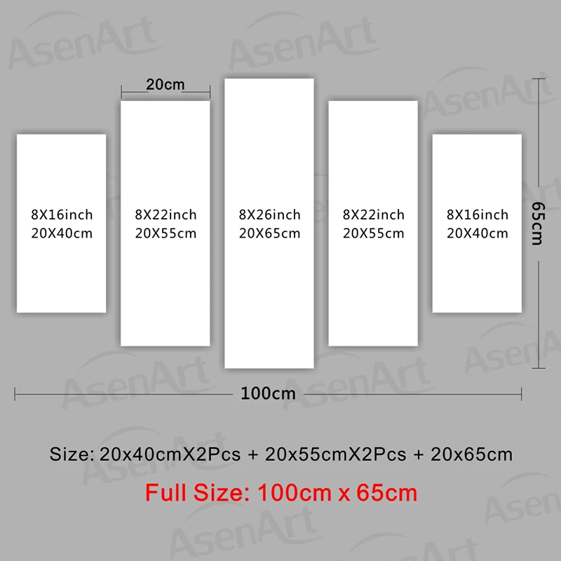 5 панелей искусство зеленое яблоко современная картина фрукты маслом для кухни