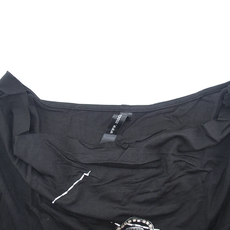 MOCANO женская футболка с рисунком часов черные длинные свободные удобные