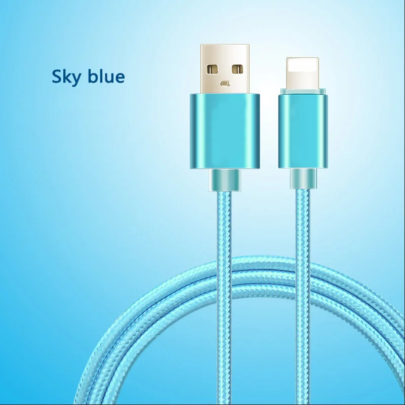 Зарядный usb-кабель для передачи данных для iPhone 6 S 6 S 7 8 Plus X XR XS Max 5 5S 5C SE iPad Mini Air короткий длинный провод 1 м 2 м 3 м Быстрая зарядка - Цвет: Небесно-голубой