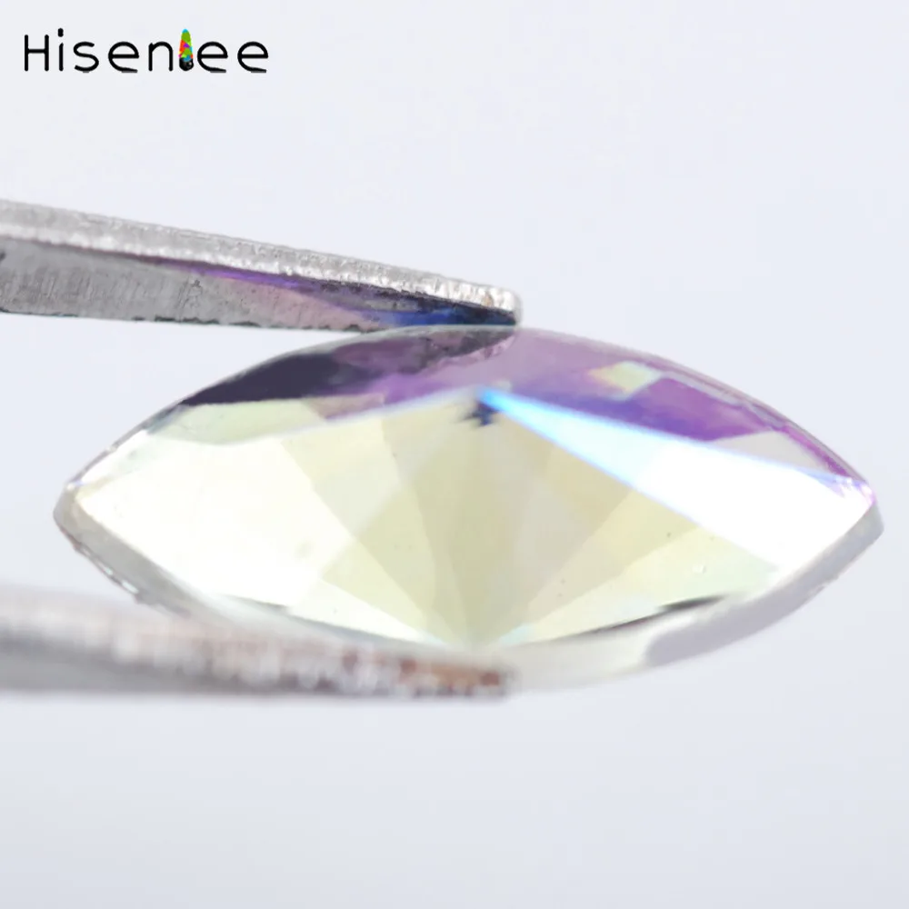 Crystal AB 5*10 мм 200 шт конский глаз хрустальные AB Стразы аппликация с плоской задней поверхностью из смолы Кристалл Стразы не сшитый камень для рукоделия - Цвет: Crystal AB