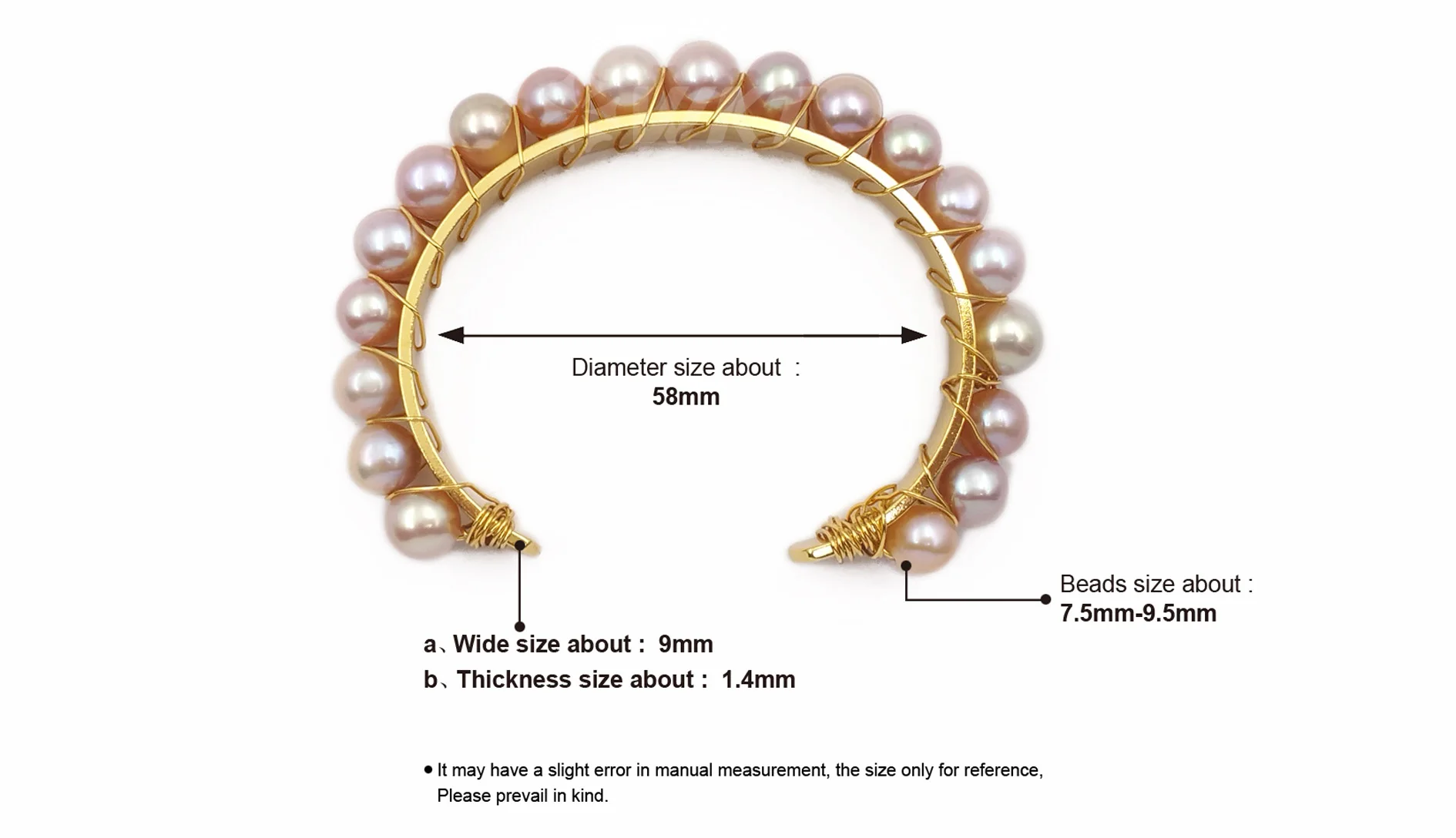 WT-B474 WKT New Arrivals Natural Pearl Handmade Bracelet With Metal Dipped Women Fashion Bracelet Jewelry