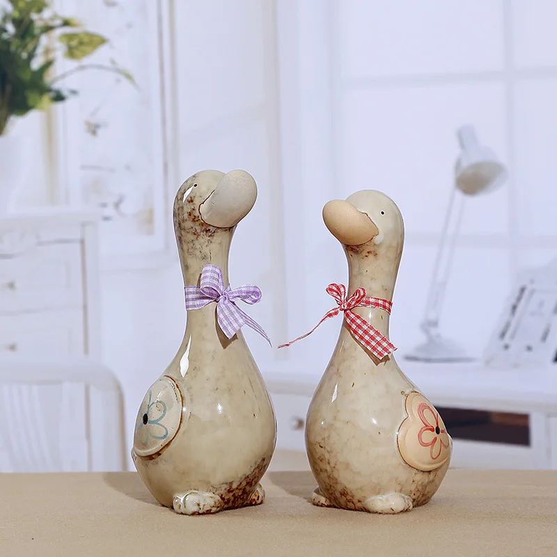 2 шт./партия керамические утята для домашнего декора|figurines lot|figurine home decorfigurine decoration