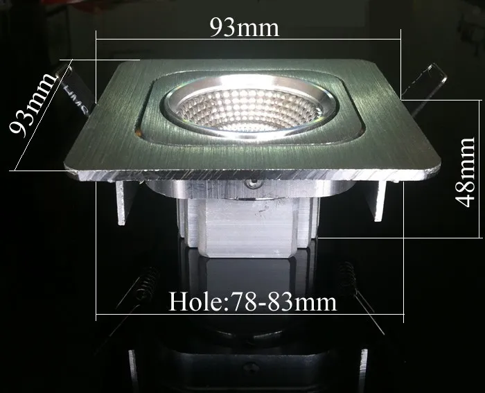 Горячая Распродажа квадратный серебряный светодиодный Cob светильник 10 Вт 120 лм с