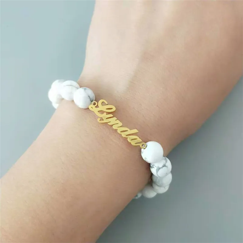 

Заказная именная табличка Очаровательные бусы для женщин и девочек модные персонализированные Pulseras Mujer Moda 2018 Свадебные помолвки лучший дру...