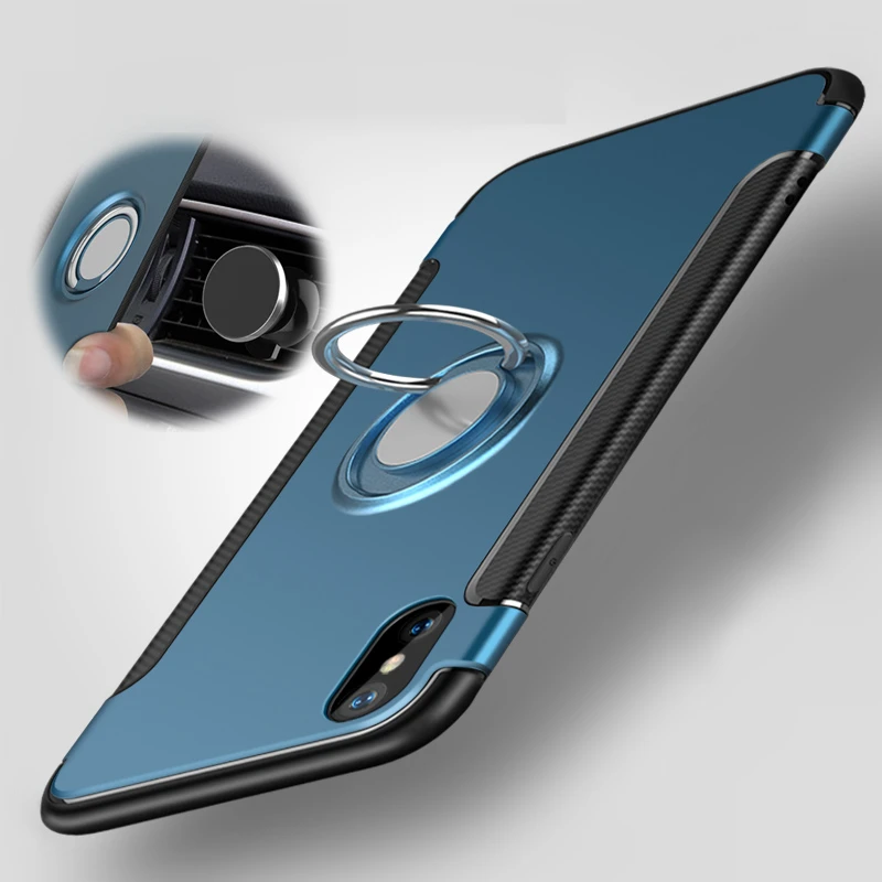 Роскошный противоударный защитный чехол для телефона iPhone X XR XS Max подставка с