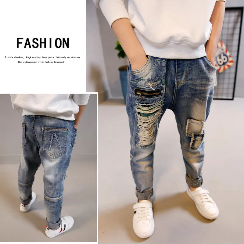 Новинка 2017 осенние детские брюки детская одежда джинсы для мальчиков