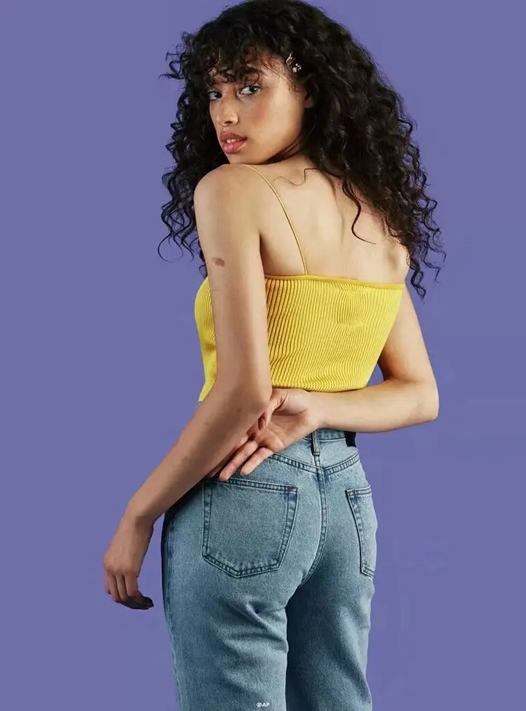 Винтажный сексуальный трикотажный кроп топ в стиле ретро карамельных цветов