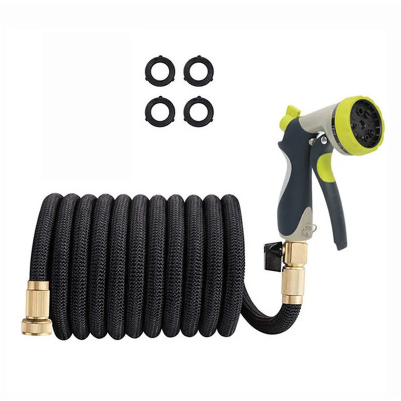 Hose set Высокое качество 25FT-75FT садовый шланг расширяемый волшебный шланг металлический спрей высокого давления шланг для мытья автомобиля садовый полив наружный продукт - Цвет: Hose set