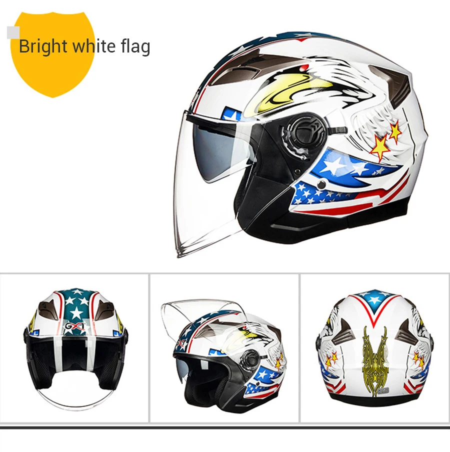 GXT Лето мотоциклетный шлем с открытым лицом двойной объектив Casco Шлем Мотоцикл Скутер Capacete защитный шлем козырек для мотоцикла