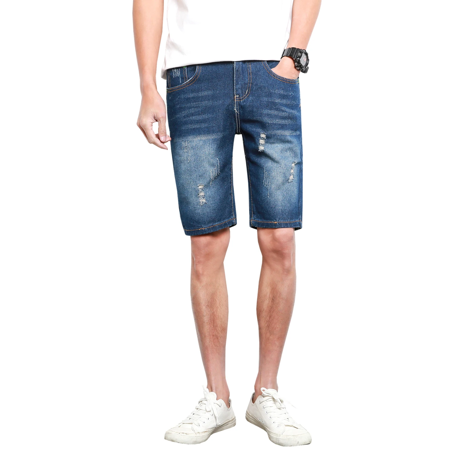 EXOTAO мужские джинсовые шорты летние свободные повседневные Бриджи модные в