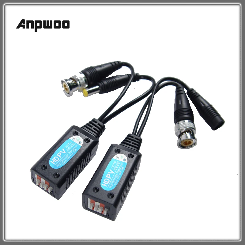 

Cat5 CCTV UTP Видео балун витой BNC CCTV пассивные трансиверы для 2MP 3MP 4MP для HD CVI/AHD/TVI IPC Anpwoo 500PH 200M Диапазон