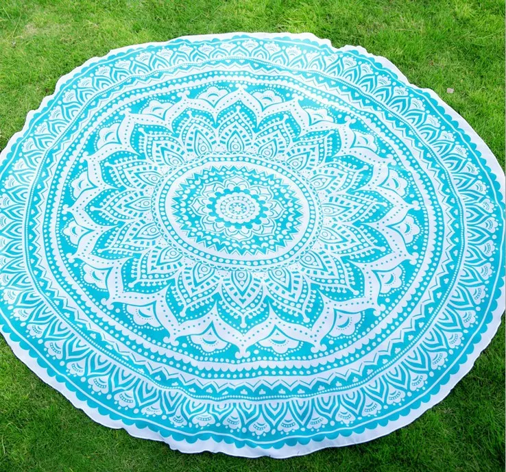 Круглый Пляжное Полотенце Мандала 150 см Пляж Плавать Полотенца Богемия Стиль