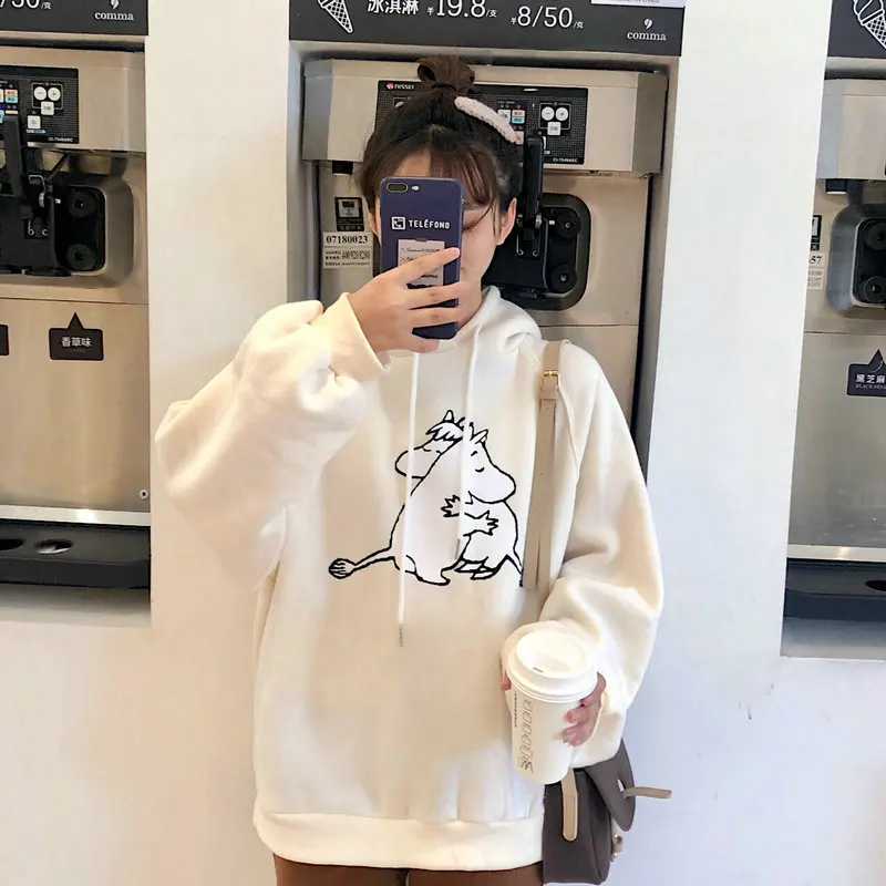Весенние толстовки Kawaii Harajuku Толстовка с принтом желтая модная женская толстовка корейский Свободный Женский пуловер милый студенческий