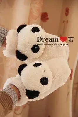 

Free shipping winter cartoon panda warm gloves, cute panda couple plush gloves, girl's Christmas gifts
