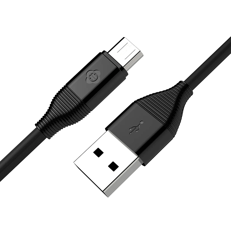 Black Кабель Micro USB TOTU для быстрой зарядки, Кабель Microusb для samsung Xiaomi Redmi 4 Note 5 Android, провод для мобильного телефона - Цвет: Black