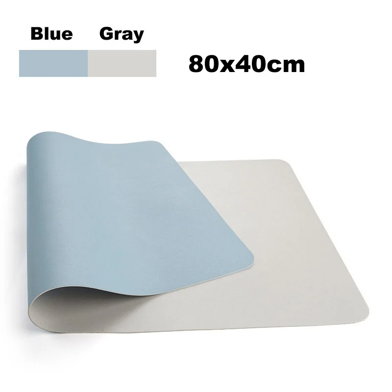 80x40cm-BlueGray Двусторонний удобный коврик для мыши портативный большой игровой коврик для мыши водонепроницаемый Настольный коврик из искусственной кожи Grand Mat Gamer Muismat 60x30 80x40 см - Цвет: 80x40cm-BlueGray