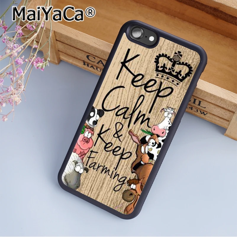 MaiYaCa phone case For iPhone 5 6s 7 8 plus 11 pro X XR XS max Samsung S6 S7 edge S8 S9 S10 Keep calm &amp keep farming cow sheep |