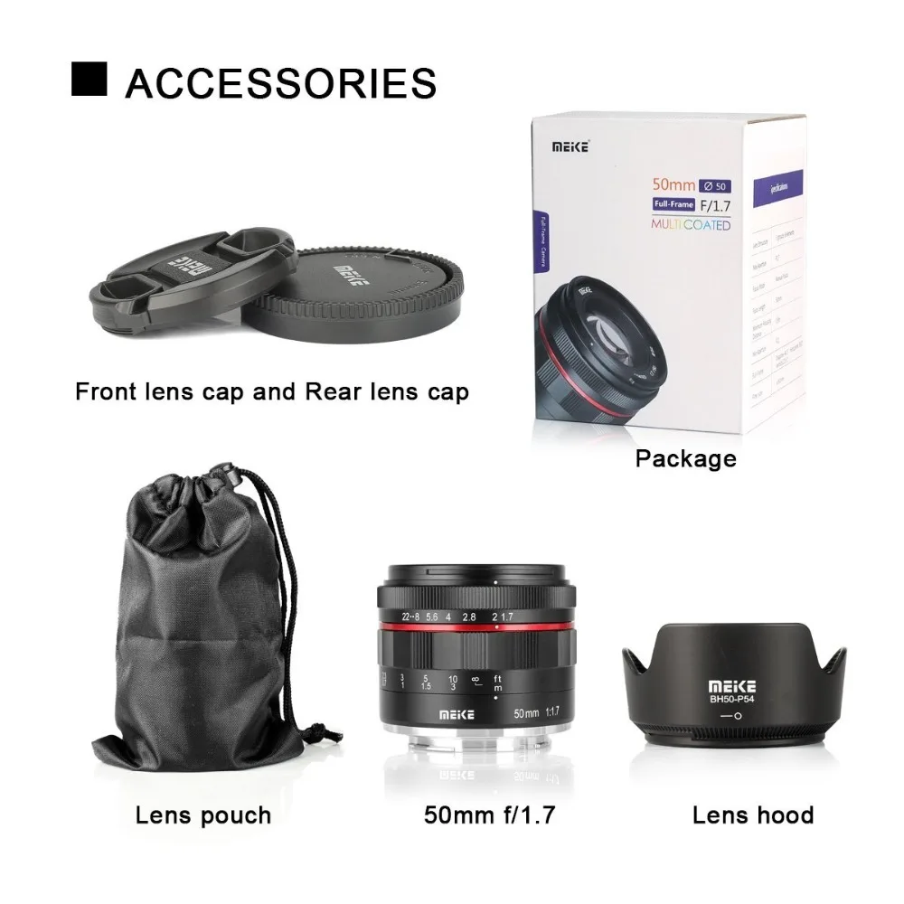 Meike 50 мм F1.7 объектив с ручной фокусировкой для Sony E-mount полная рамка беззеркальная