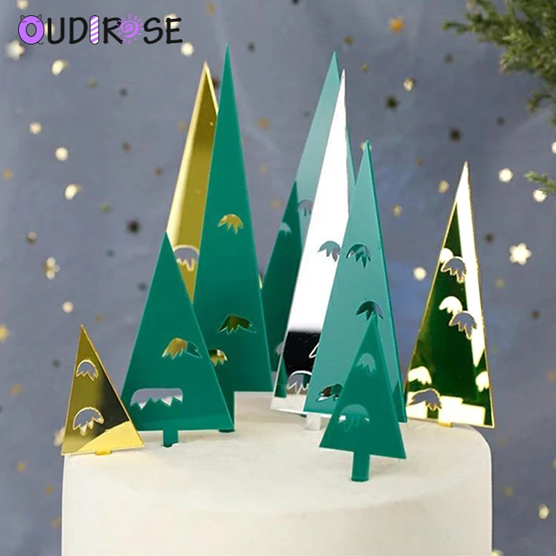 OUDIROSE разноцветная Рождественская елка акриловый торт ко дню рождения Топпер