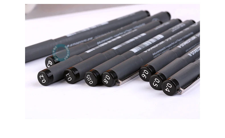 2 шт. Staedtler 308 пигмент ручка-лайнер для рисования Ручка иглы пера гелевая ручка 0,05 0,1 0,2 0,3 0,4 0,5 0,6 0,7 0,8 1,0 1,2 мм