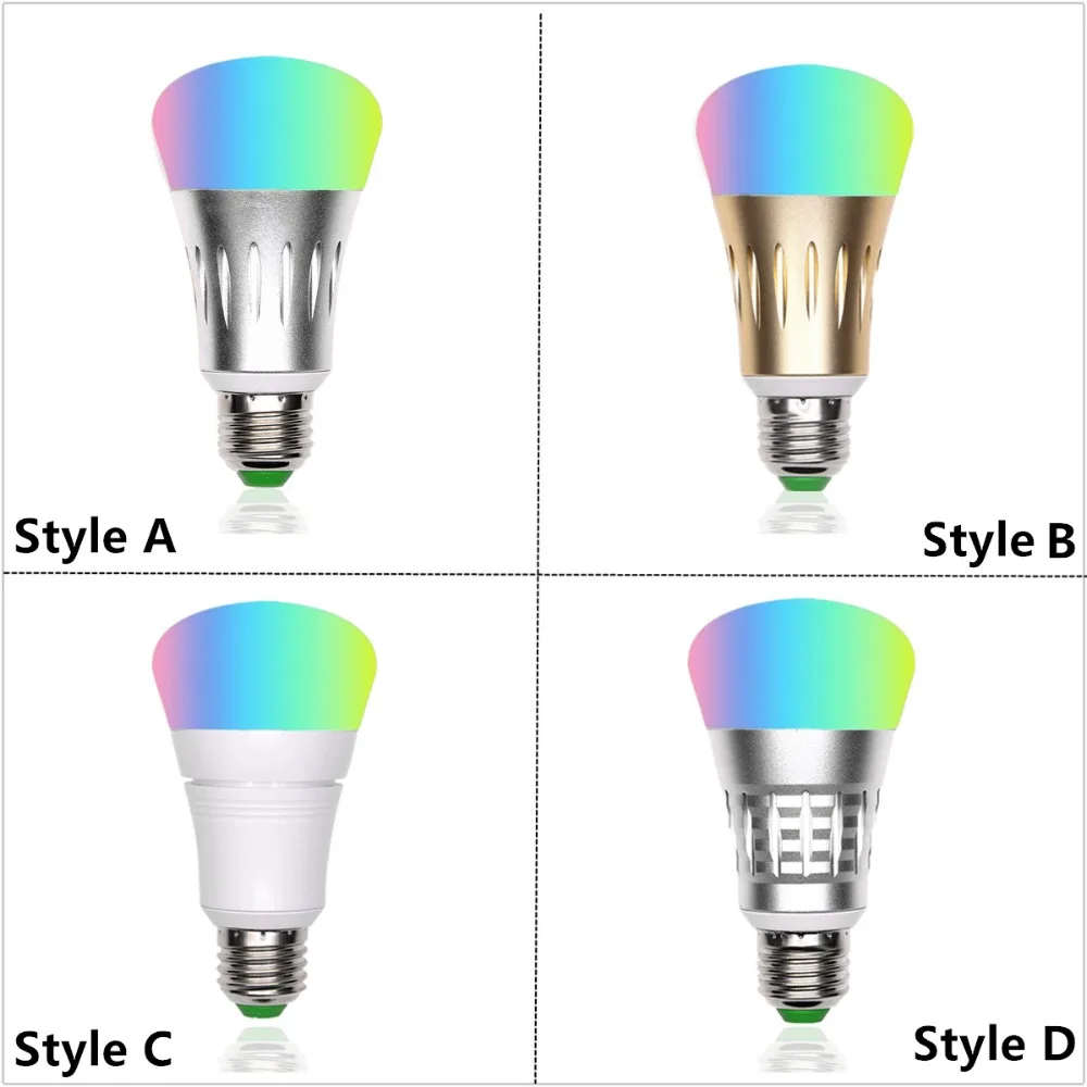 Wifi умный светодиодный светильник RGB добавить белый E27 Светодиодный 110 В 220 с