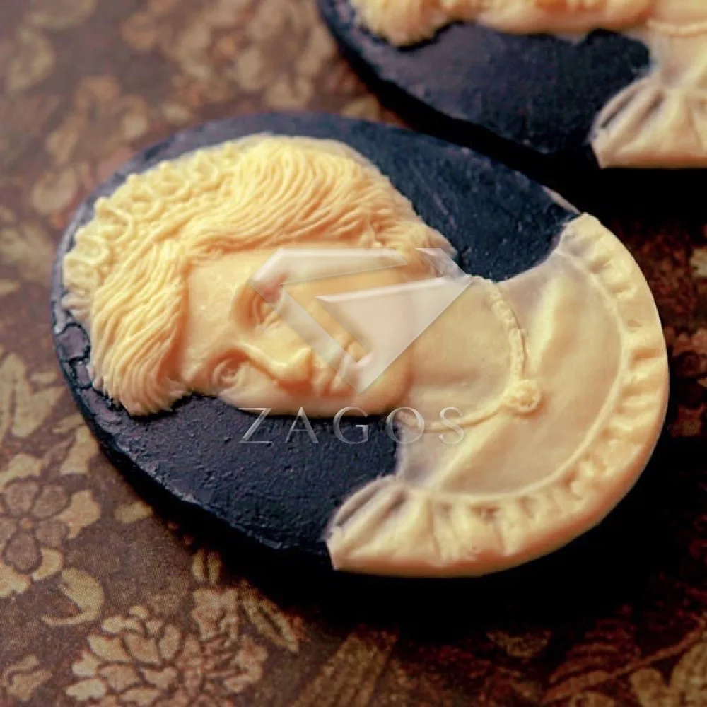 2/4 шт. полимер Винтажный стиль овальная леди с плоской задней частью камео