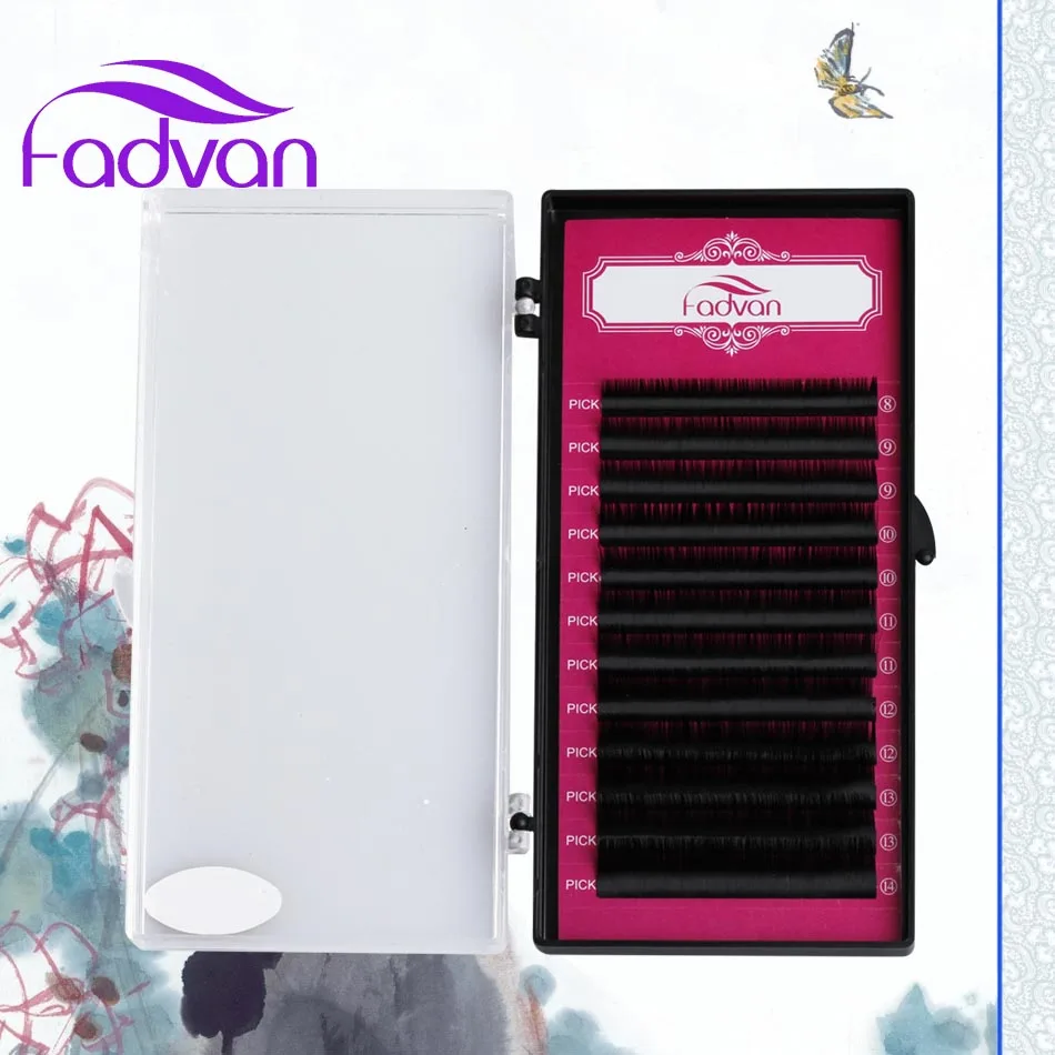 Fadvan JBCD локон 8-14 мм Наращивание ресниц корейский шелк мягкие ресницы индивидуальные натуральные длинные ресницы для профессиональных